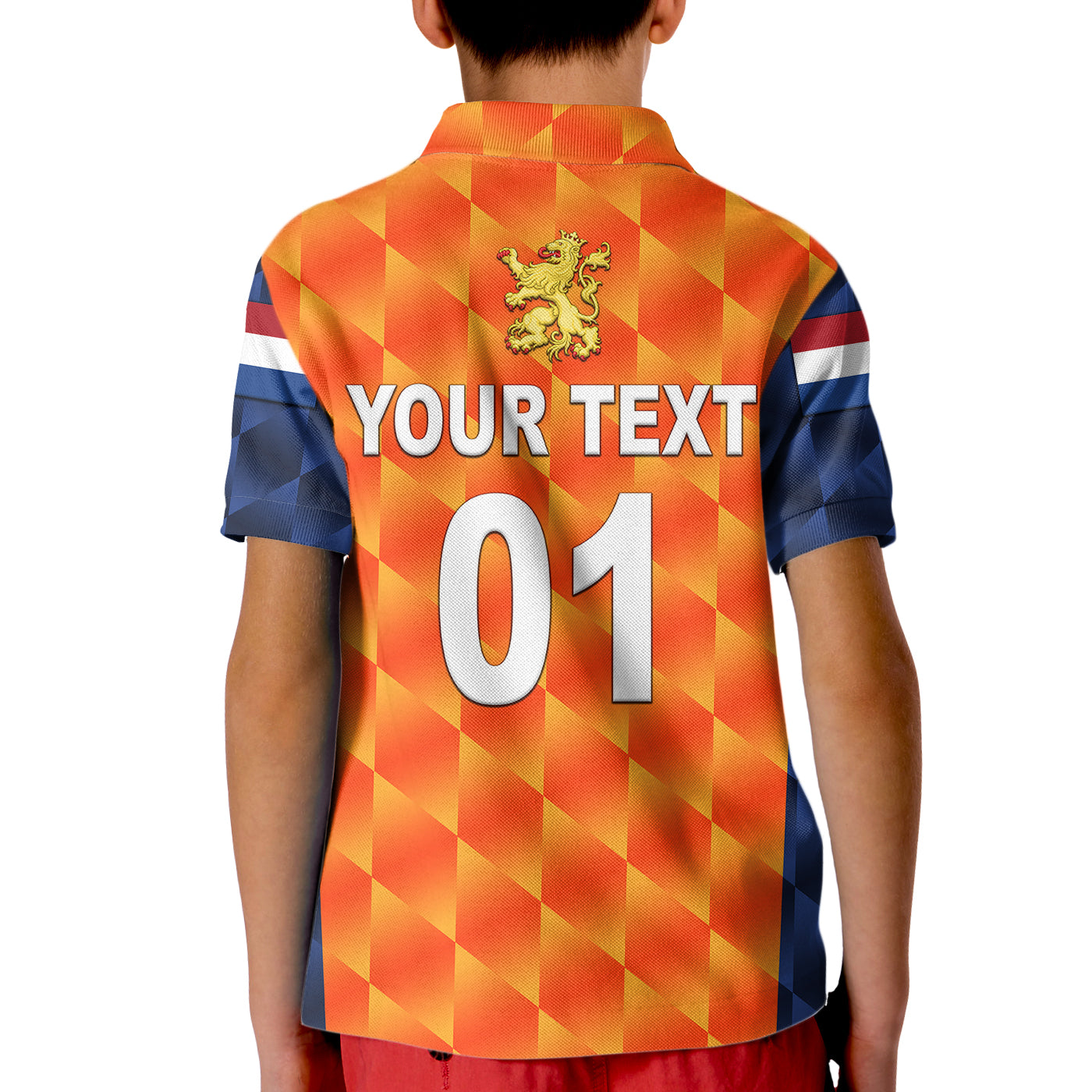 (Custom Personalised) Netherlands Cricket Dutch Lion Kid Polo Shirt Unique Orange - Vibe Hoodie Shop