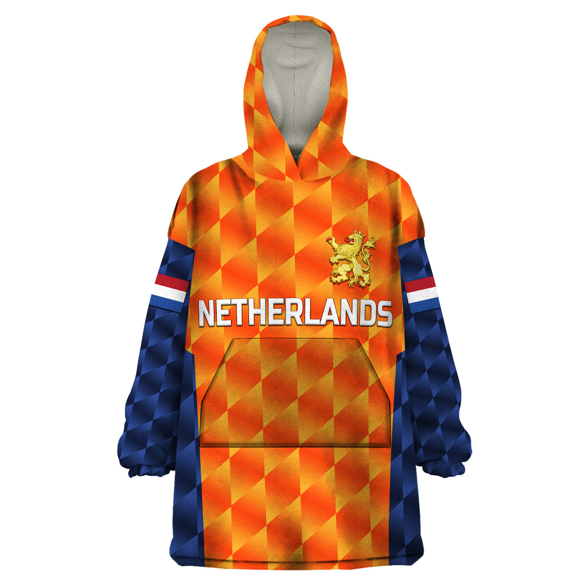 (Custom Personalised) Netherlands Cricket Dutch Lion Wearable Blanket Hoodie Unique Orange - Vibe Hoodie Shop