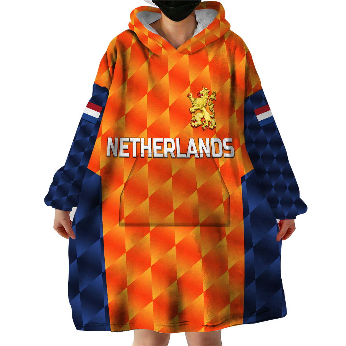 (Custom Personalised) Netherlands Cricket Dutch Lion Wearable Blanket Hoodie Unique Orange - Vibe Hoodie Shop