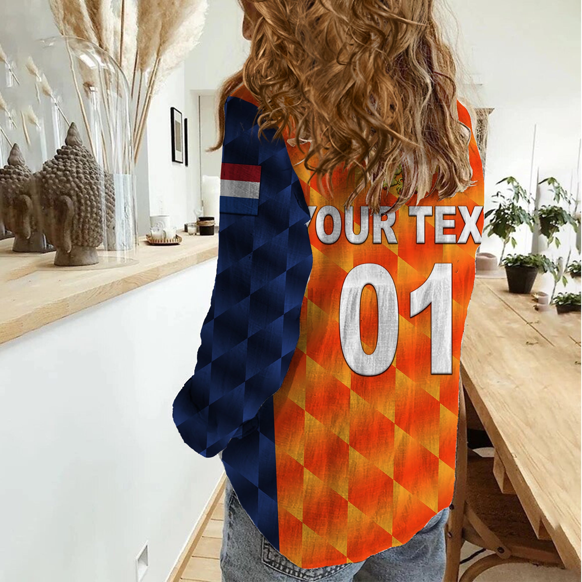 (Custom Personalised) Netherlands Cricket Dutch Lion Women Casual Shirt Unique Orange - Vibe Hoodie Shop