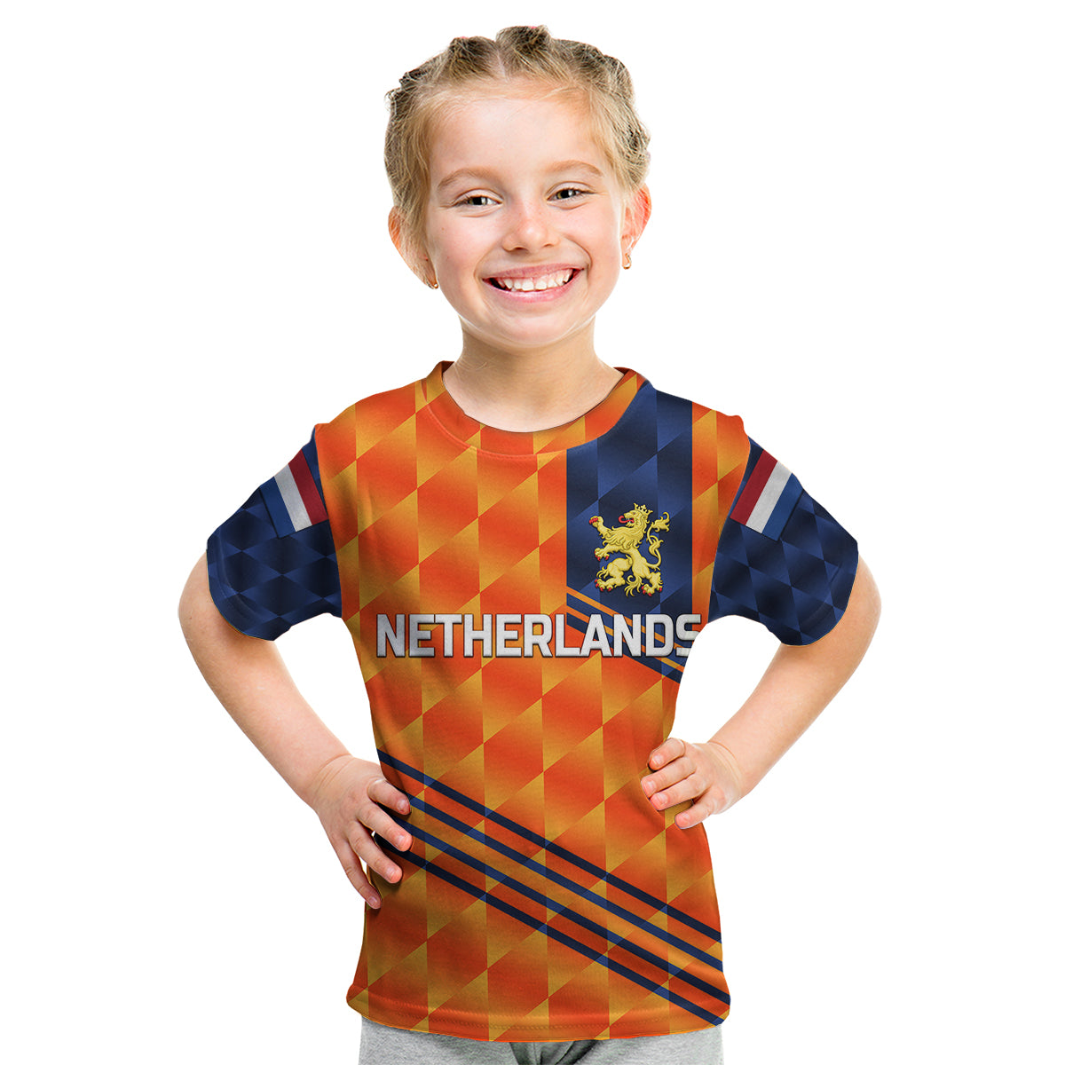 (Custom Personalised) Netherlands Cricket Dutch Lion Kid T Shirt Special Orange - Vibe Hoodie Shop