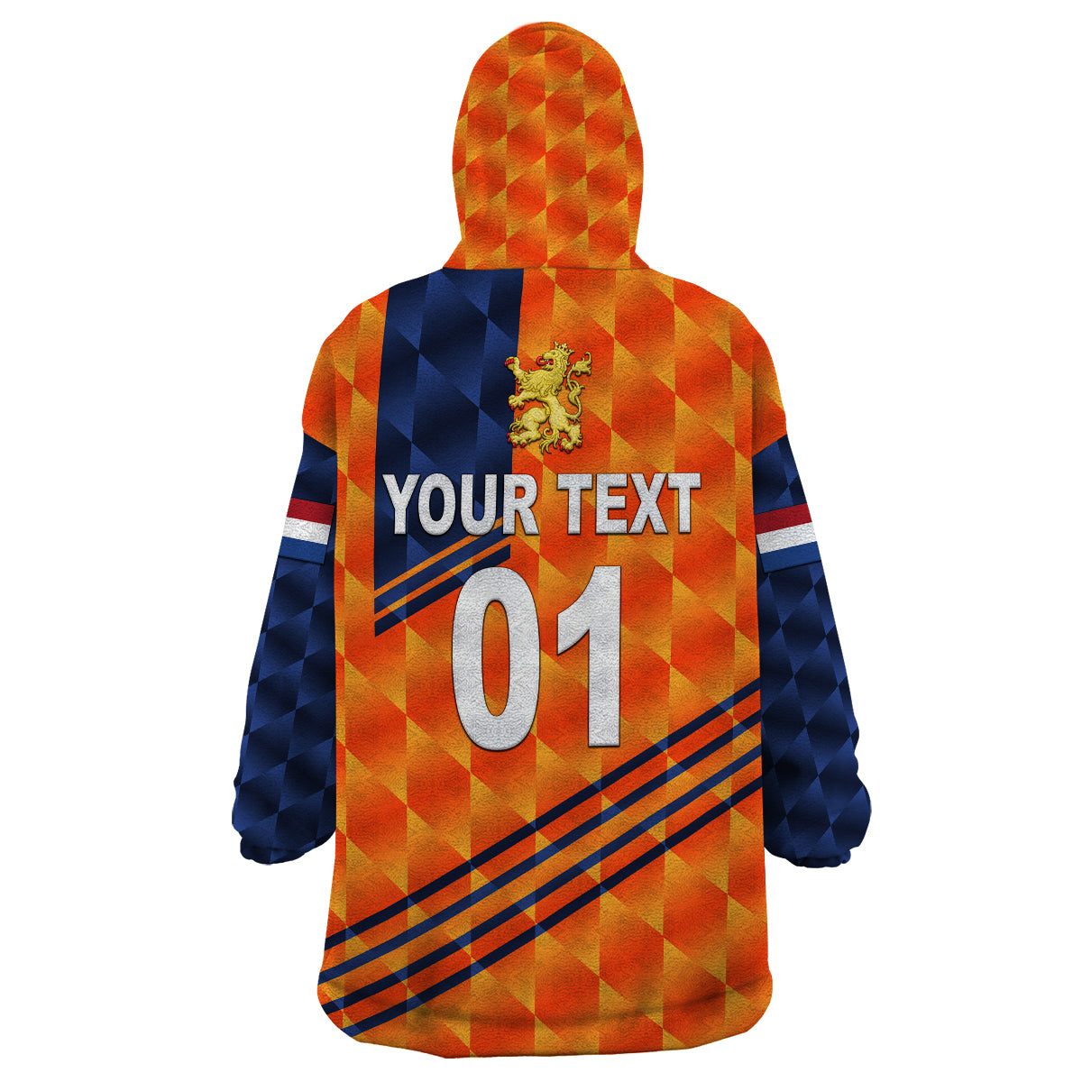 (Custom Personalised) Netherlands Cricket Dutch Lion Wearable Blanket Hoodie Special Orange - Vibe Hoodie Shop