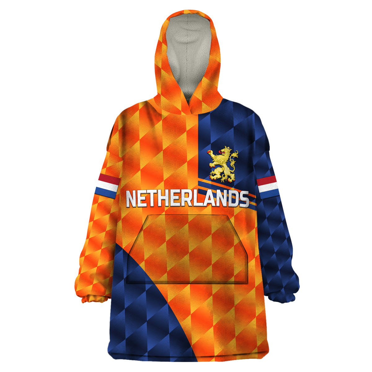 (Custom Personalised) Netherlands Cricket Dutch Lion Wearable Blanket Hoodie Pride Version Orange - Vibe Hoodie Shop