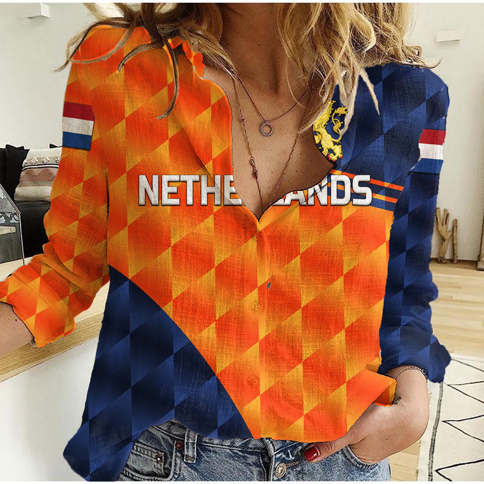 (Custom Personalised) Netherlands Cricket Dutch Lion Women Casual Shirt Pride Version Orange - Vibe Hoodie Shop