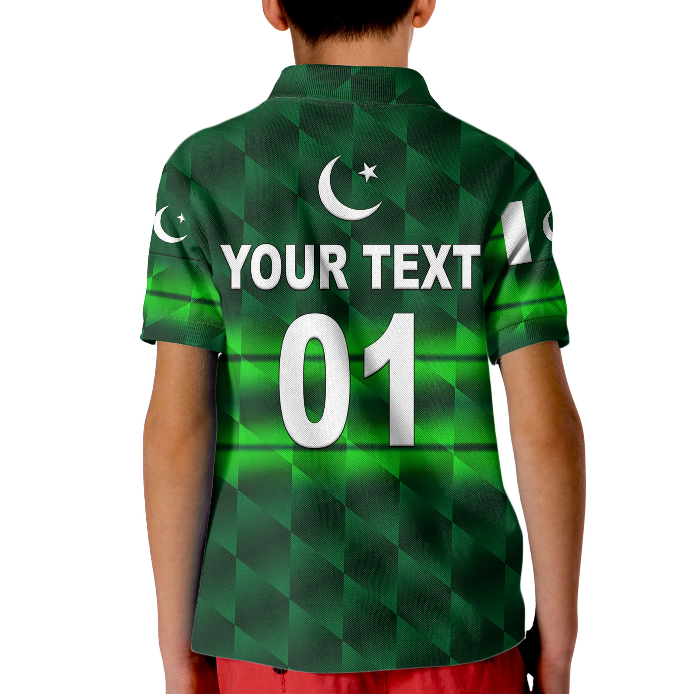 (Custom Personalised) Pakistan Cricket Kid Polo Shirt Pak Shaheens Unique - Dark Green - Vibe Hoodie Shop