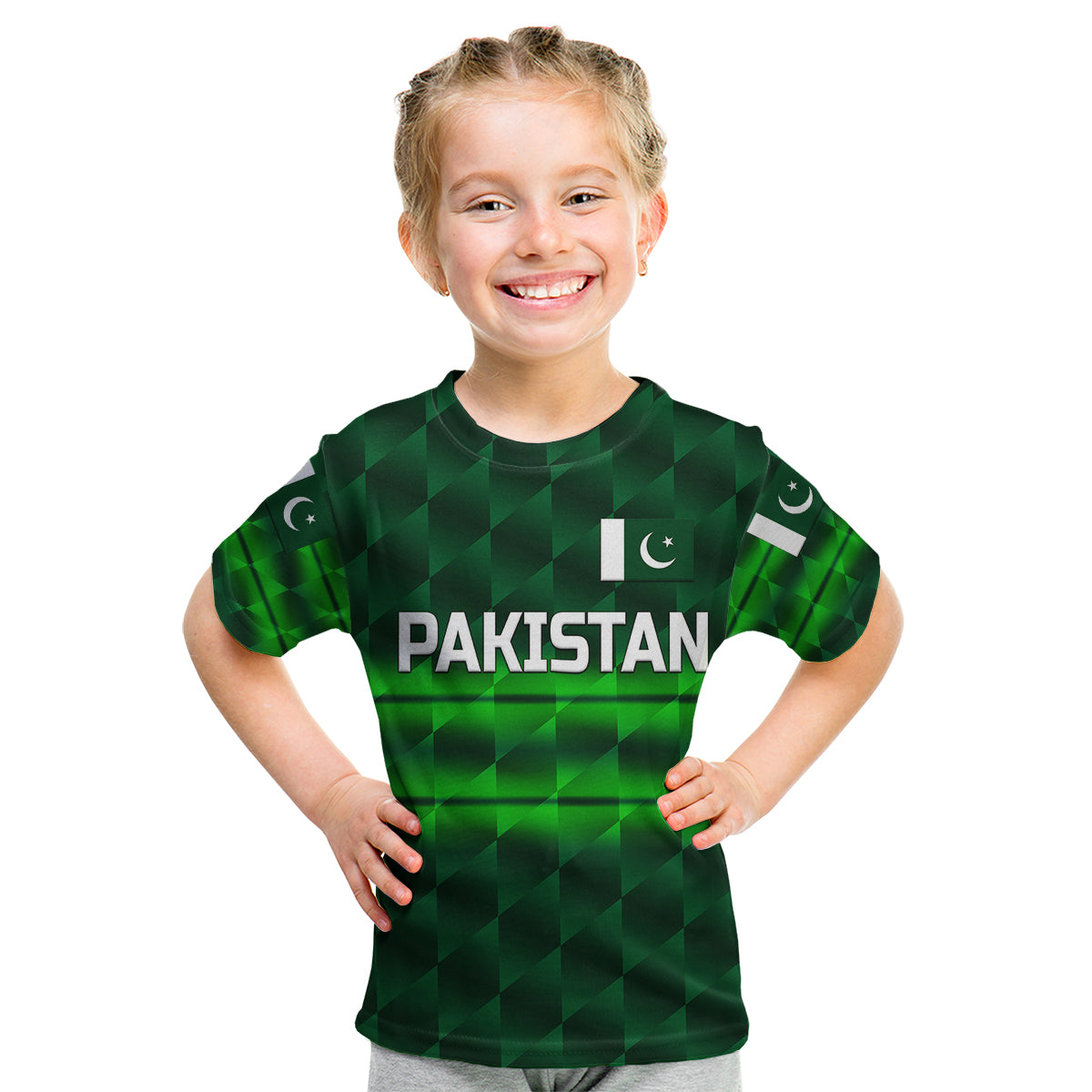 (Custom Personalised) Pakistan Cricket Kid T Shirt Pak Shaheens Unique - Dark Green - Vibe Hoodie Shop