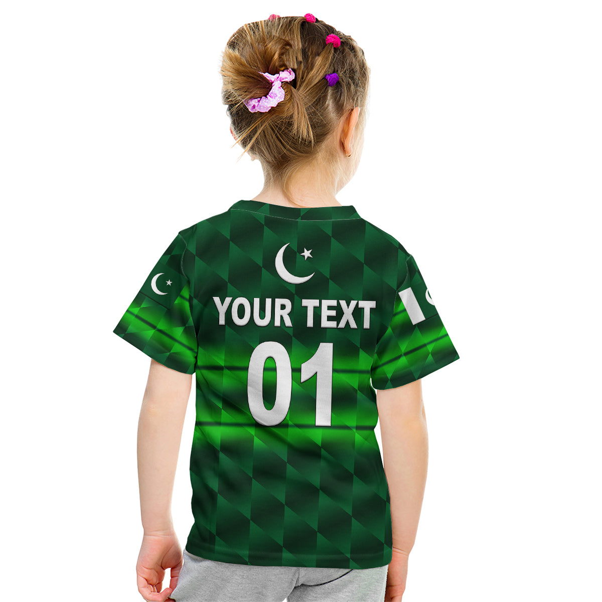 (Custom Personalised) Pakistan Cricket Kid T Shirt Pak Shaheens Unique - Dark Green - Vibe Hoodie Shop