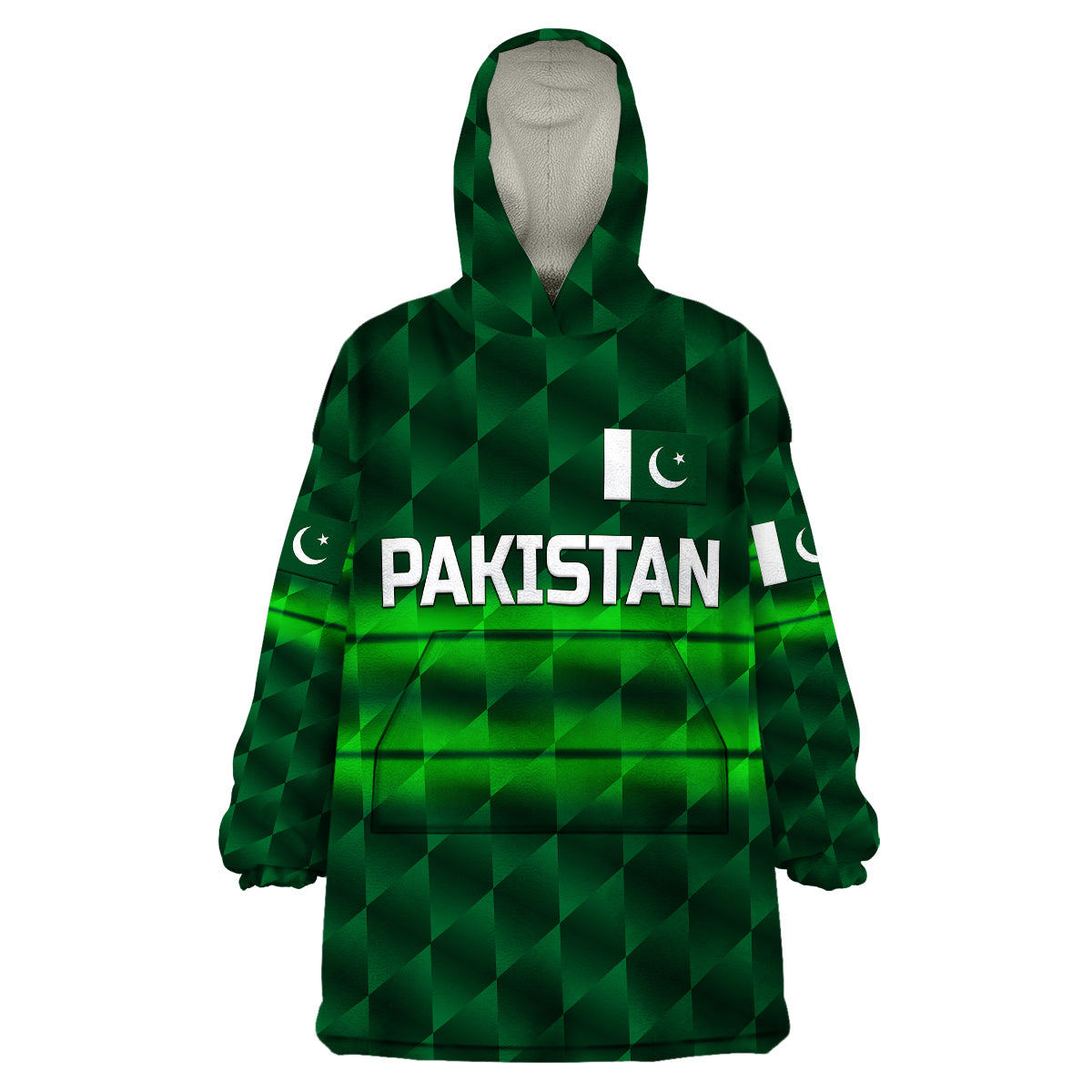 (Custom Personalised) Pakistan Cricket Wearable Blanket Hoodie Pak Shaheens Unique - Dark Green - Vibe Hoodie Shop