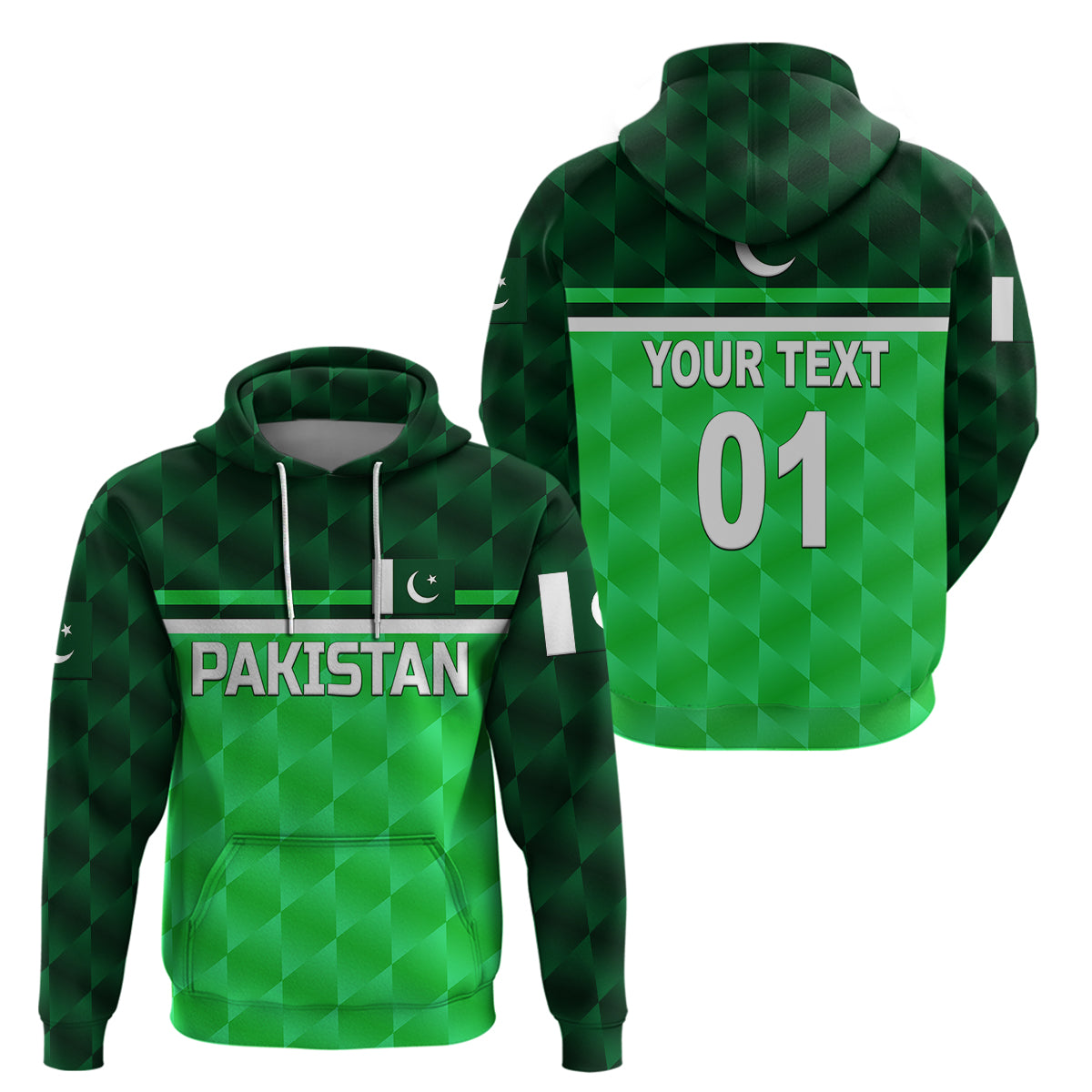 (Custom Personalised) Pakistan Cricket Hoodie Pak Shaheens Unique - Green LT8 - Vibe Hoodie Shop