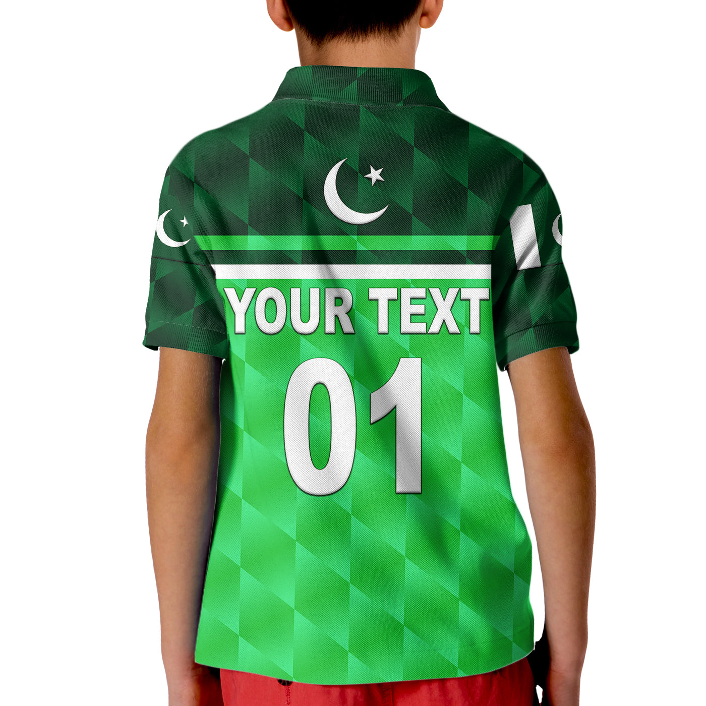 (Custom Personalised) Pakistan Cricket Kid Polo Shirt Pak Shaheens Unique - Green - Vibe Hoodie Shop