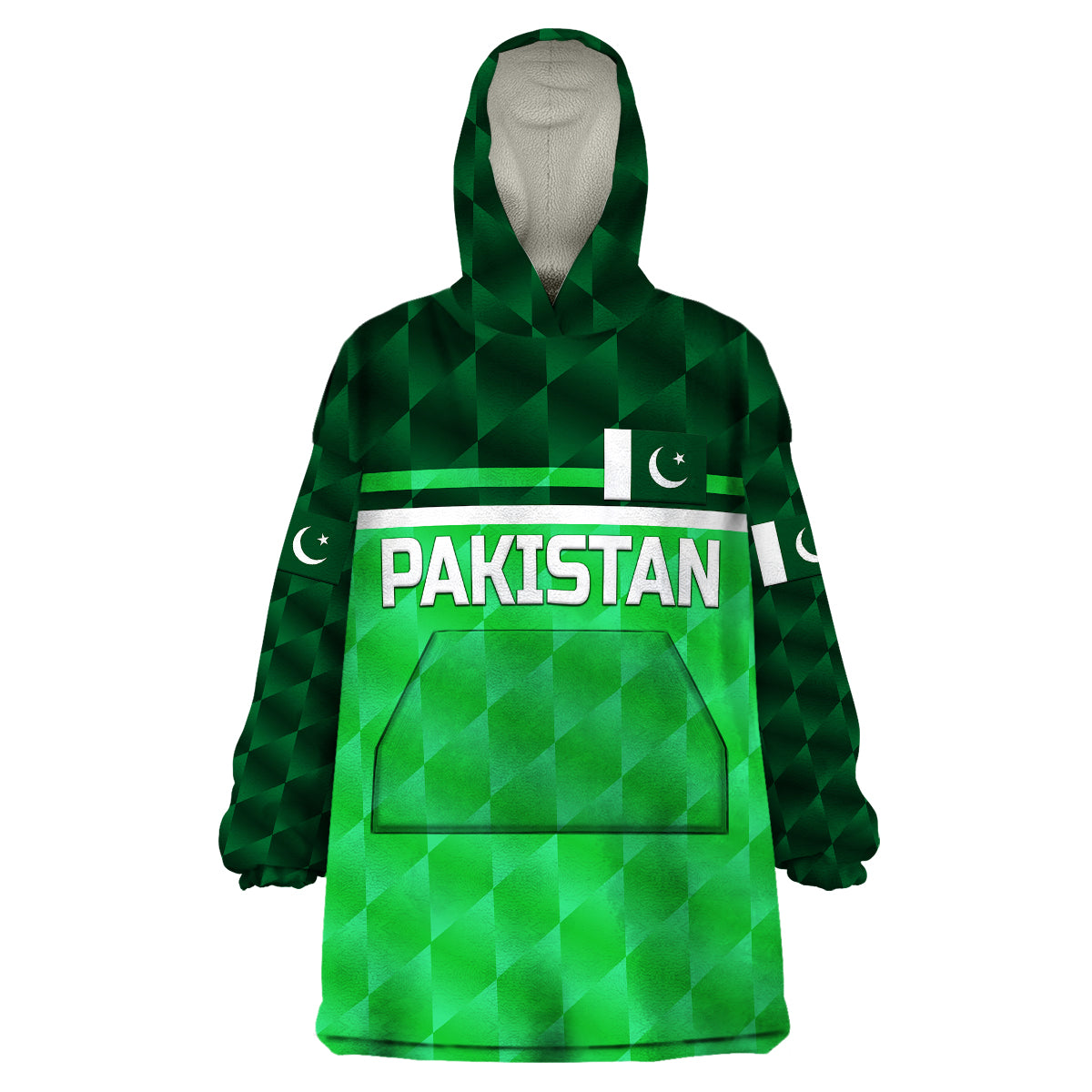 (Custom Personalised) Pakistan Cricket Wearable Blanket Hoodie Pak Shaheens Unique - Green - Vibe Hoodie Shop