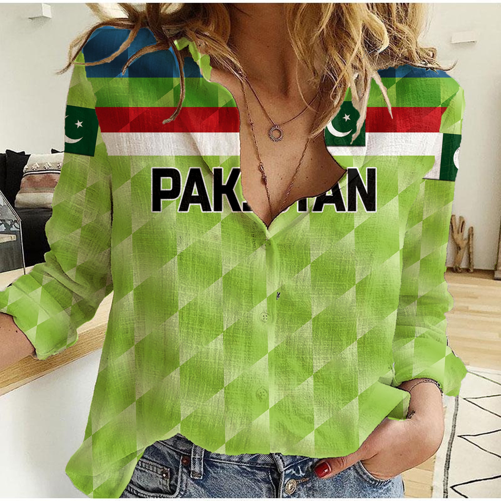 (Custom Personalised) Pakistan Cricket Women Casual Shirt Pak Shaheens Pride 1992 Champions - Vibe Hoodie Shop