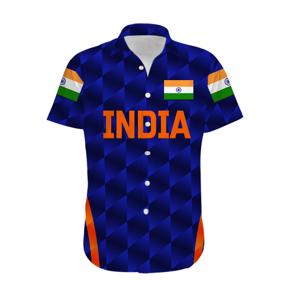 (Custom Personalised) India Cricket Hawaiian Shirt Men In Blue Unique - Blue - Vibe Hoodie Shop