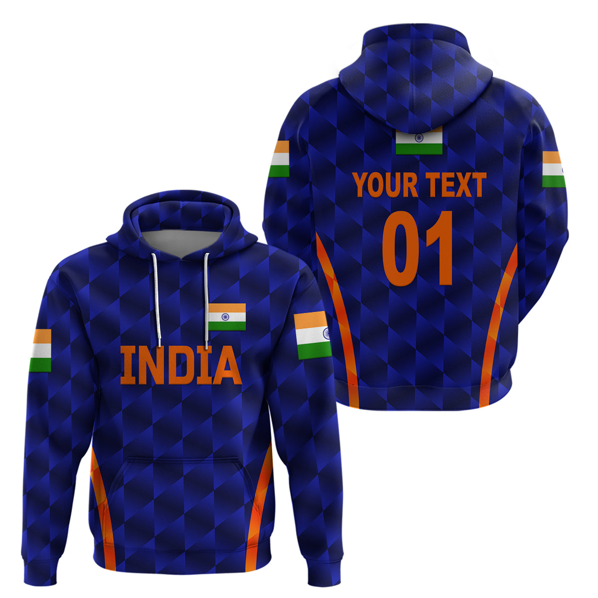 (Custom Personalised) India Cricket Hoodie Men In Blue Unique - Blue LT8 - Vibe Hoodie Shop