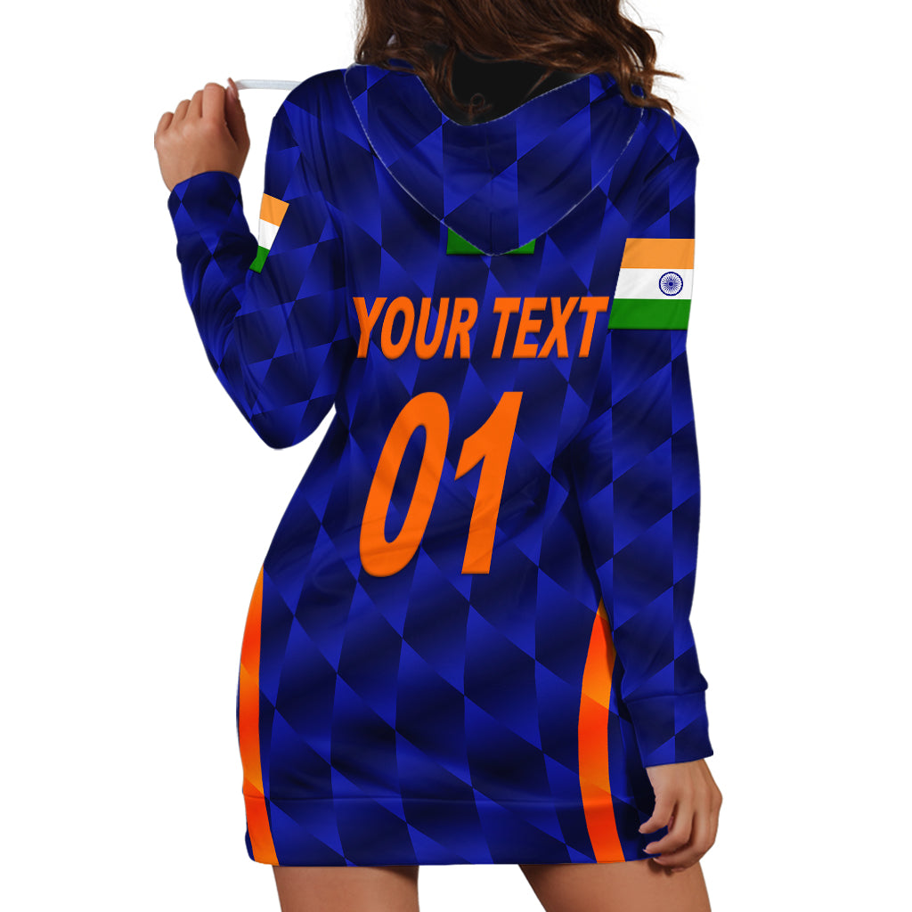 (Custom Personalised) India Cricket Hoodie Dress Men In Blue Unique - Blue - Vibe Hoodie Shop