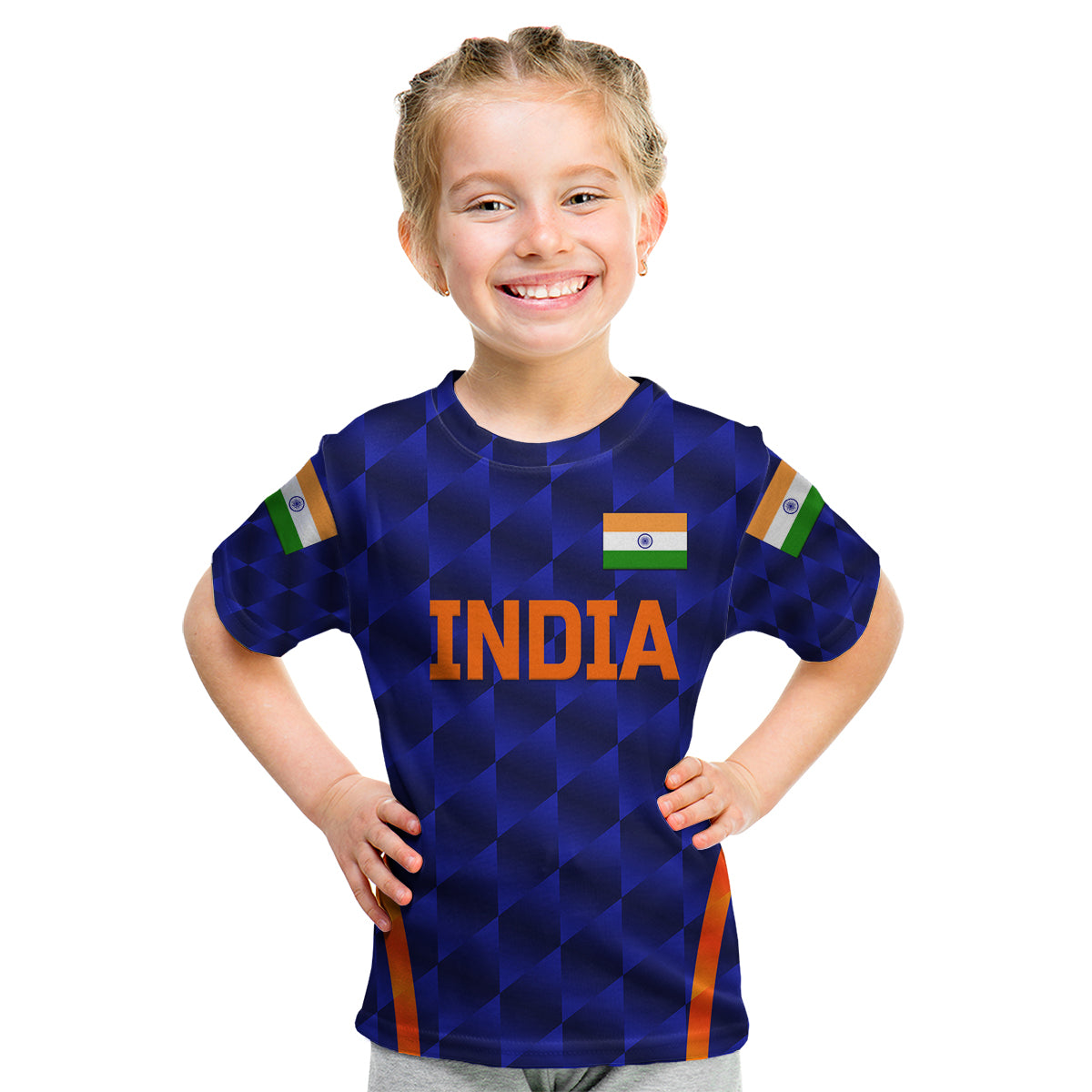 (Custom Personalised) India Cricket Kid T Shirt Men In Blue Unique - Blue - Vibe Hoodie Shop