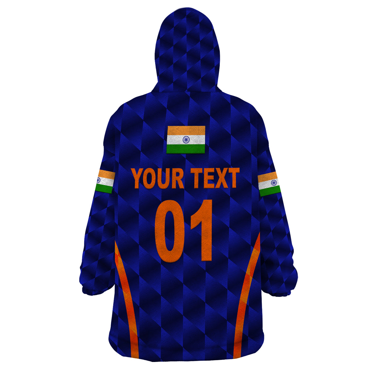 (Custom Personalised) India Cricket Wearable Blanket Hoodie Men In Blue Unique - Blue - Vibe Hoodie Shop