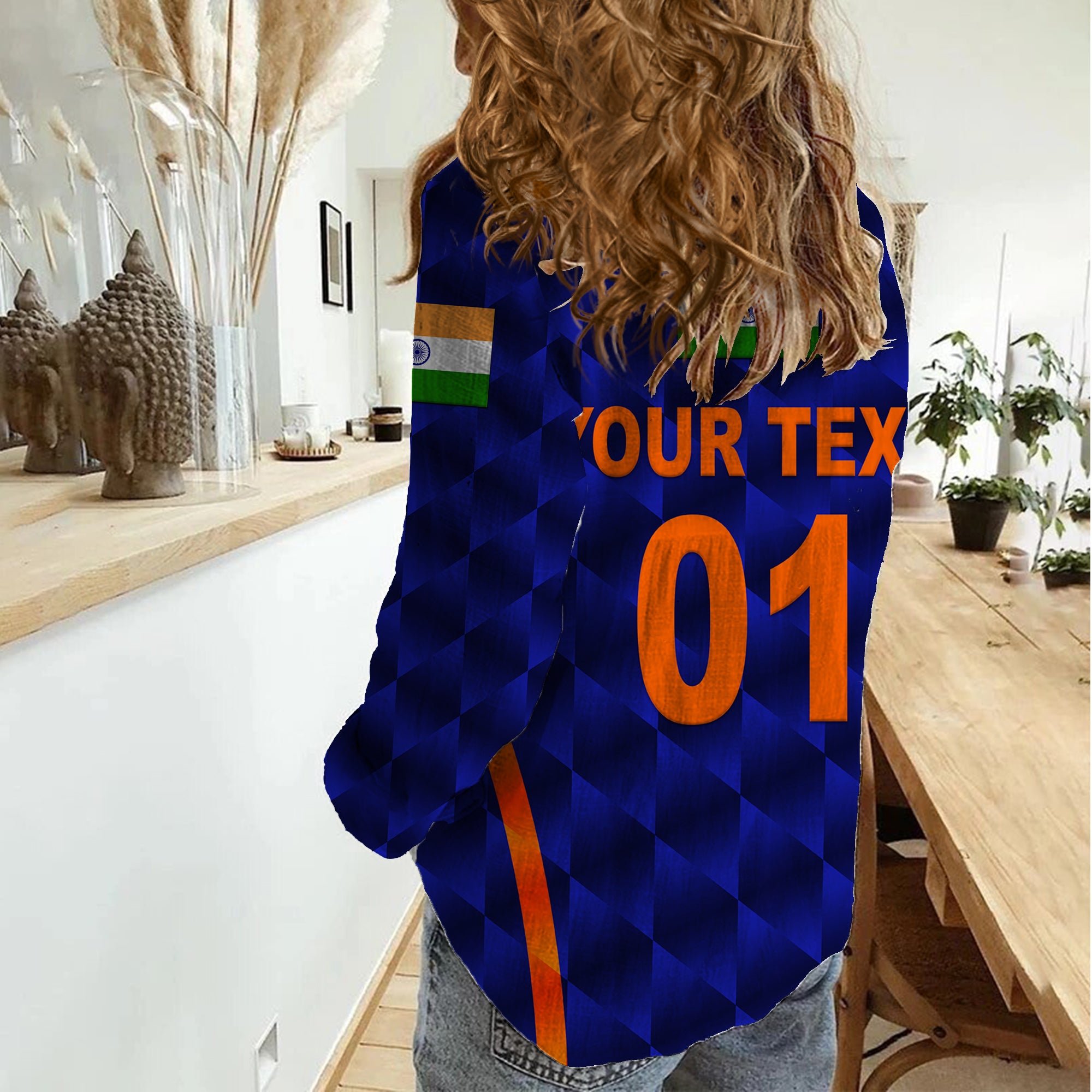 (Custom Personalised) India Cricket Women Casual Shirt Men In Blue Unique - Blue - Vibe Hoodie Shop