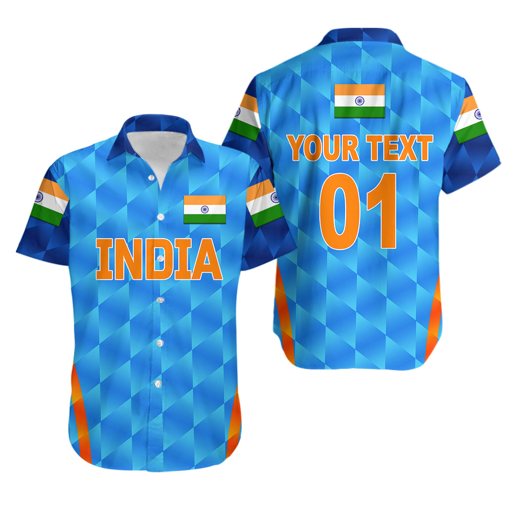 (Custom Personalised) India Cricket Hawaiian Shirt Men In Blue Unique - Light Blue - Vibe Hoodie Shop