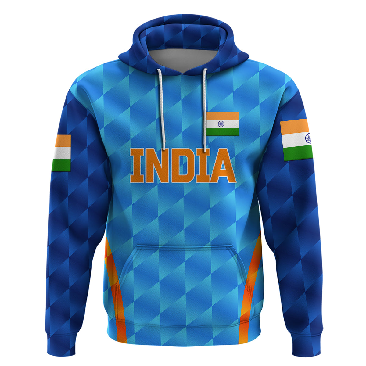 (Custom Personalised) India Cricket Hoodie Men In Blue Unique - Light Blue LT8 - Vibe Hoodie Shop