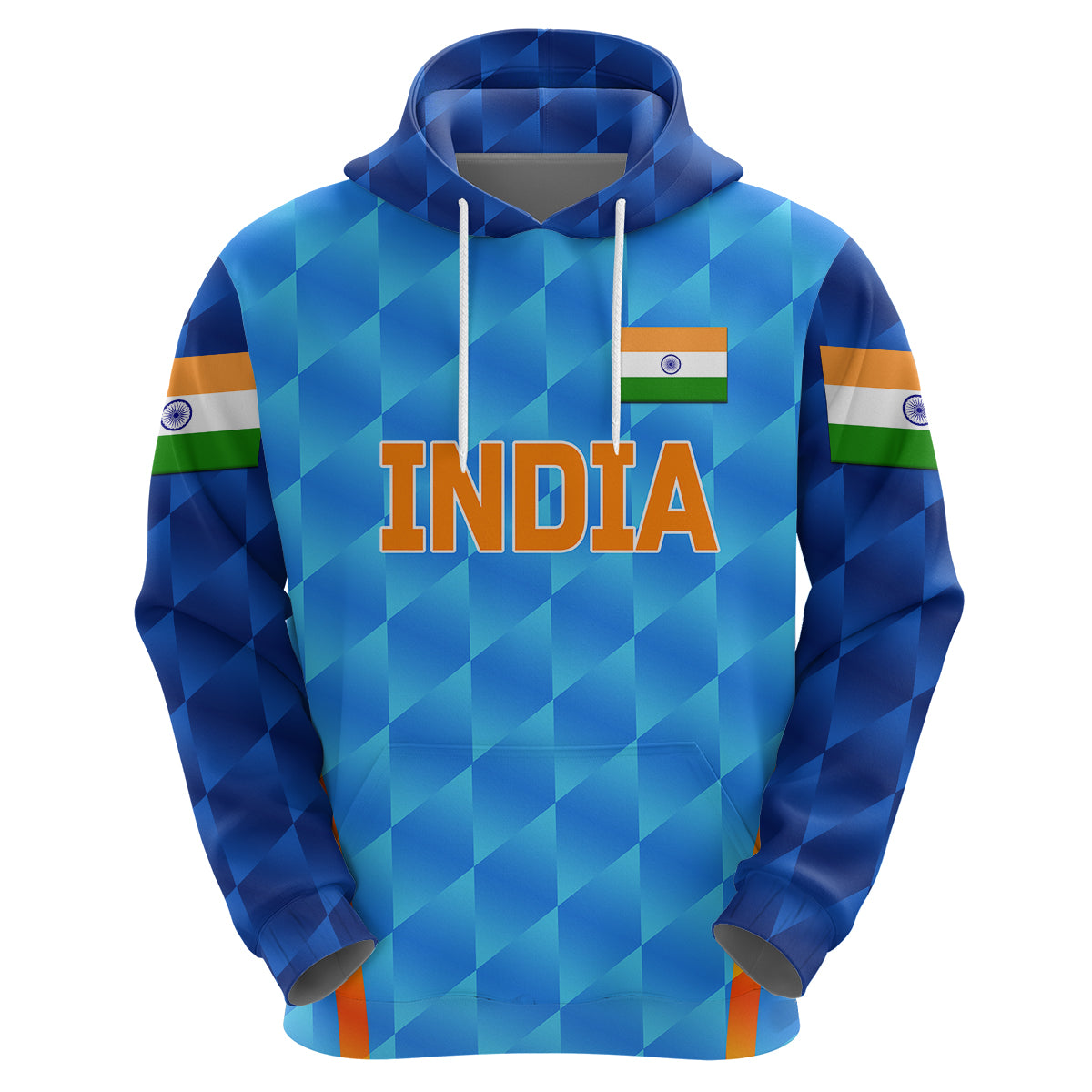 (Custom Personalised) India Cricket Hoodie Men In Blue Unique - Light Blue LT8 - Vibe Hoodie Shop