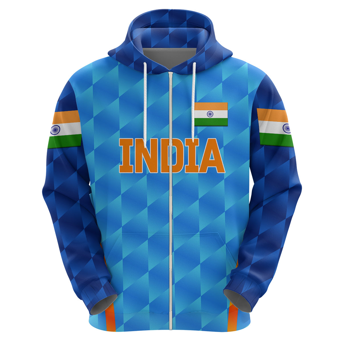 (Custom Personalised) India Cricket Hoodie Men In Blue Unique - Light Blue LT8 - Vibe Hoodie Shop