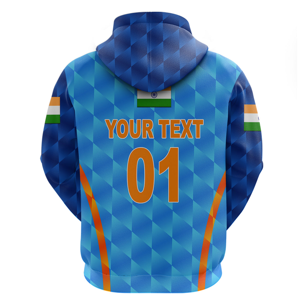 (Custom Personalised) India Cricket Hoodie Men In Blue Unique - Light Blue LT8 - Vibe Hoodie Shop