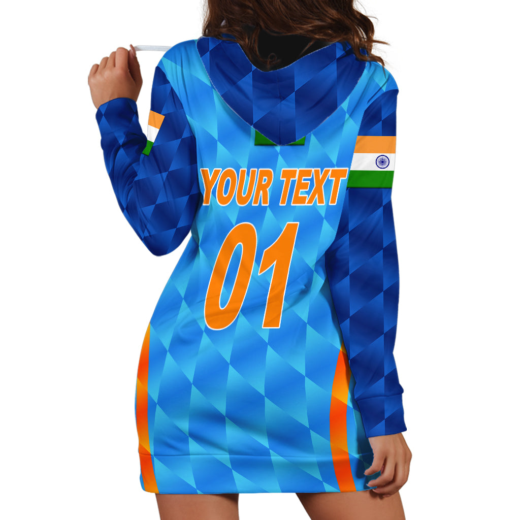 (Custom Personalised) India Cricket Hoodie Dress Men In Blue Unique - Light Blue - Vibe Hoodie Shop