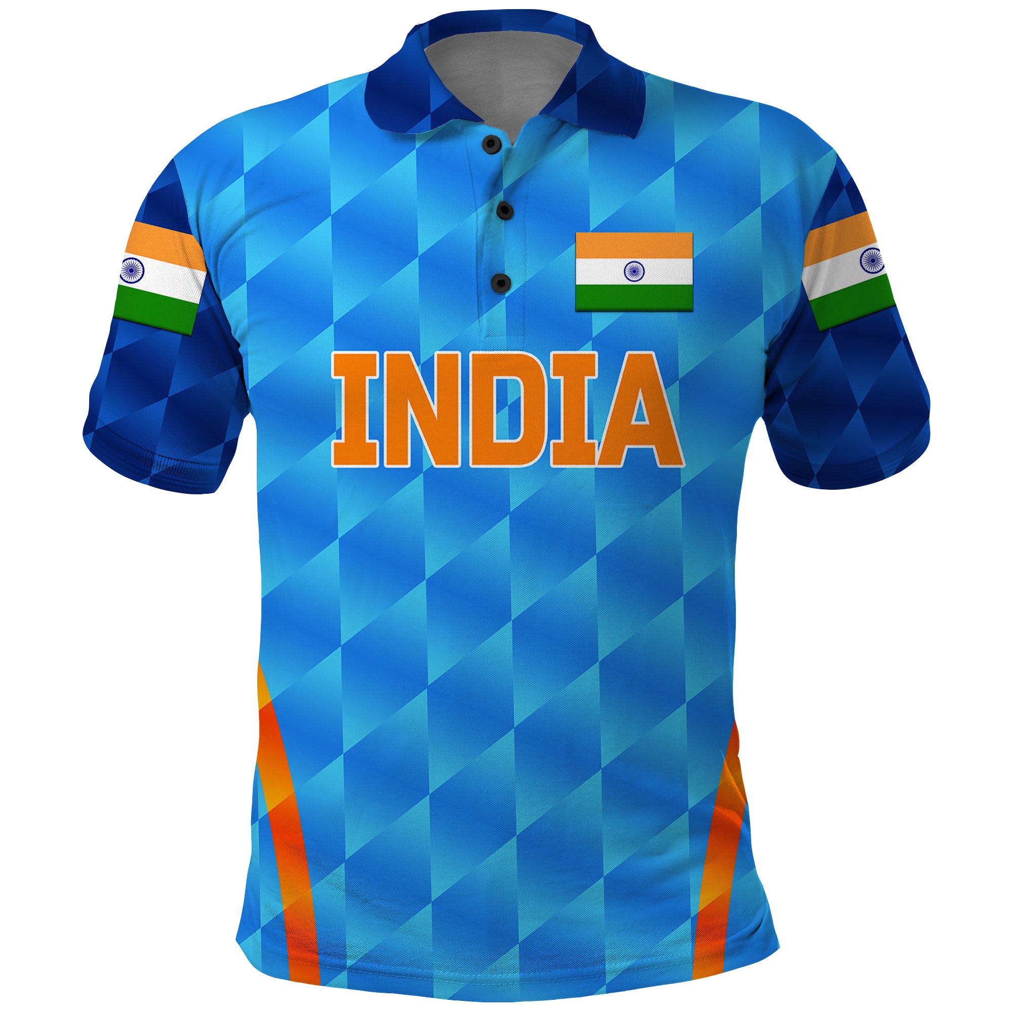 (Custom Personalised) India Cricket Polo Shirt Men In Blue Unique - Light Blue - Vibe Hoodie Shop