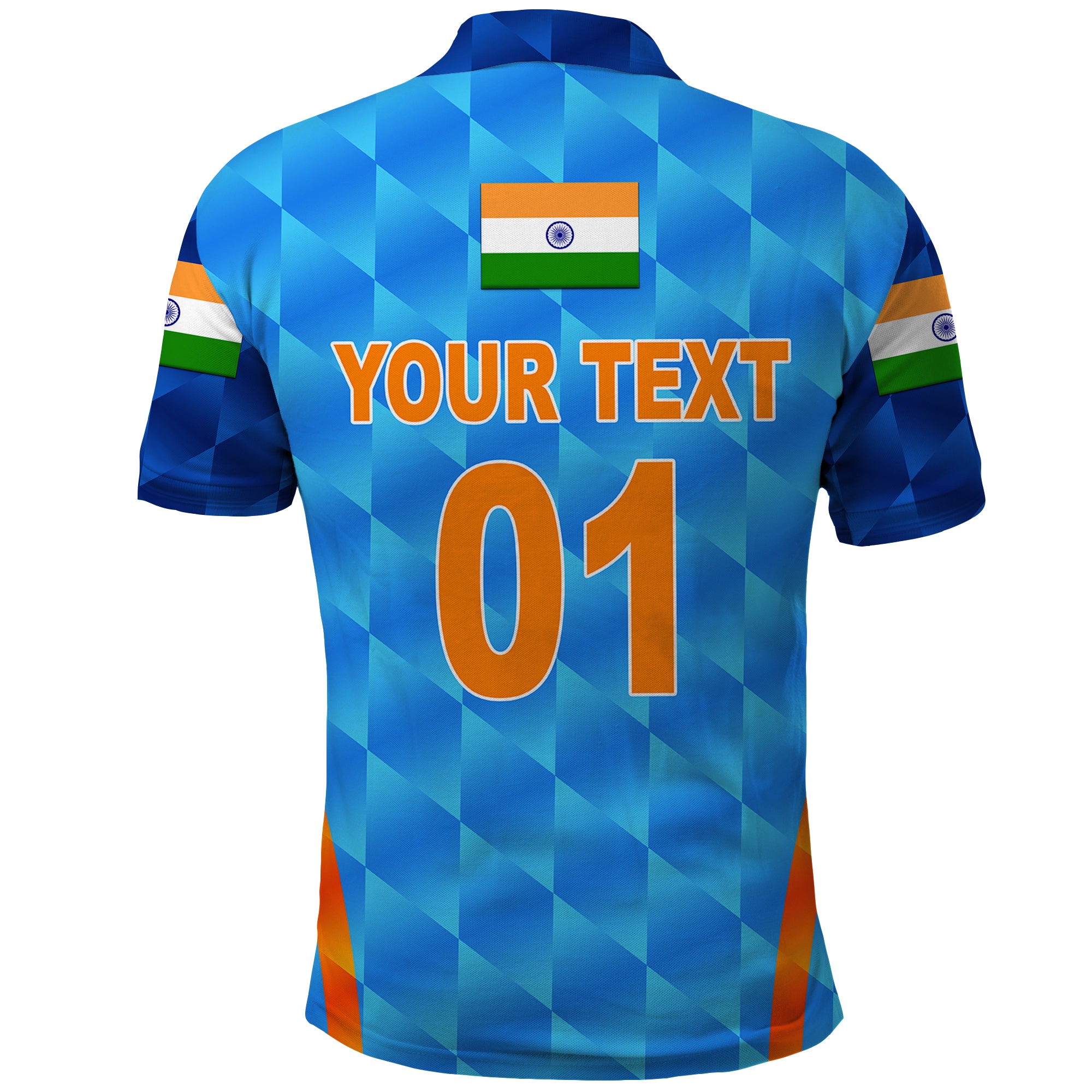 (Custom Personalised) India Cricket Polo Shirt Men In Blue Unique - Light Blue - Vibe Hoodie Shop