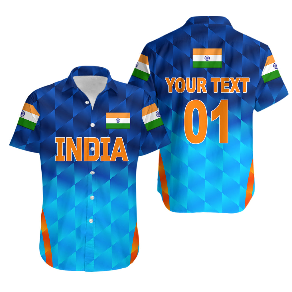 (Custom Personalised) India Cricket Hawaiian Shirt Men In Blue Unique - Gradient Blue - Vibe Hoodie Shop