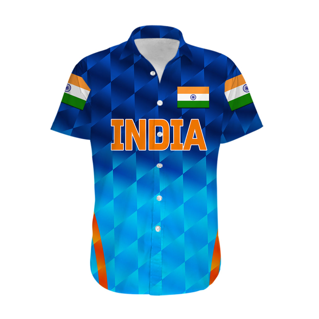(Custom Personalised) India Cricket Hawaiian Shirt Men In Blue Unique - Gradient Blue - Vibe Hoodie Shop