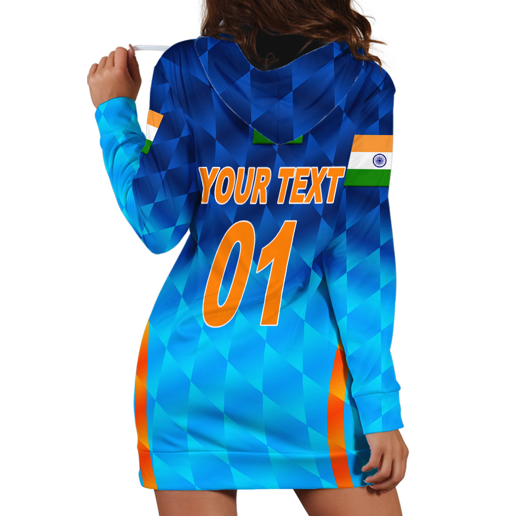 (Custom Personalised) India Cricket Hoodie Dress Men In Blue Unique - Gradient Blue - Vibe Hoodie Shop