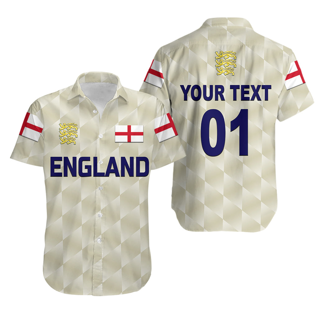 (Custom Personalised) England Cricket Hawaiian Shirt Unique - Beige - Vibe Hoodie Shop