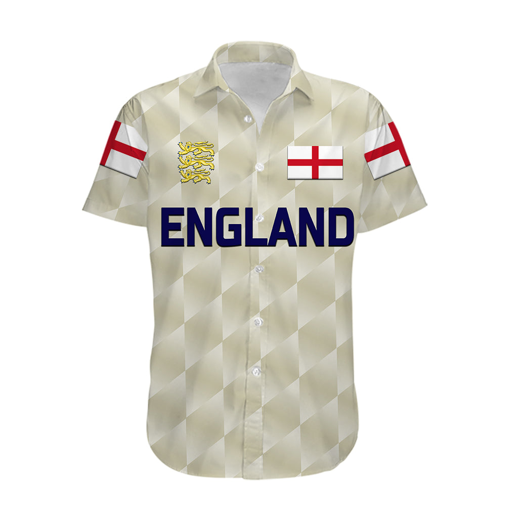(Custom Personalised) England Cricket Hawaiian Shirt Unique - Beige - Vibe Hoodie Shop