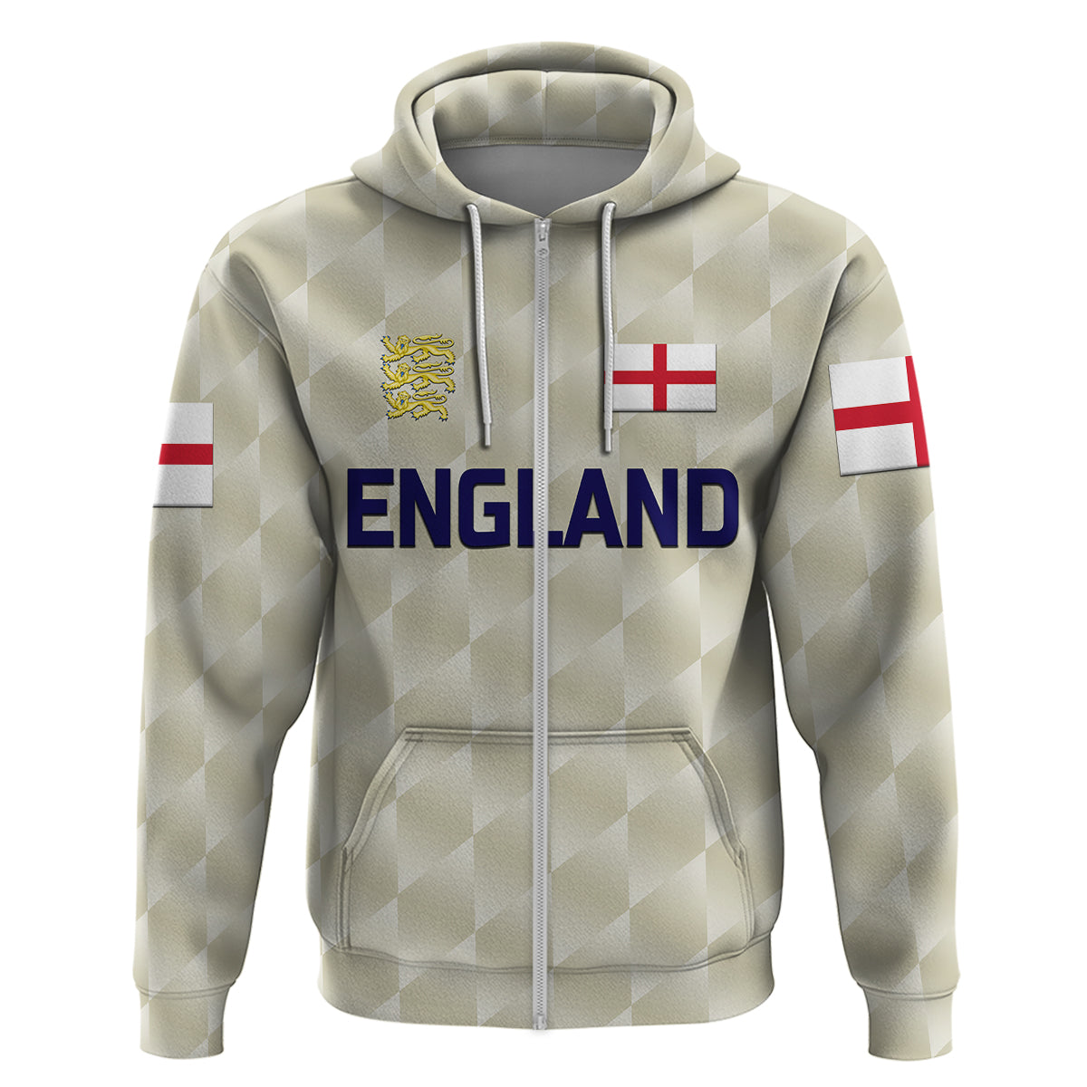 (Custom Personalised) England Cricket Hoodie Unique - Beige LT8 - Vibe Hoodie Shop