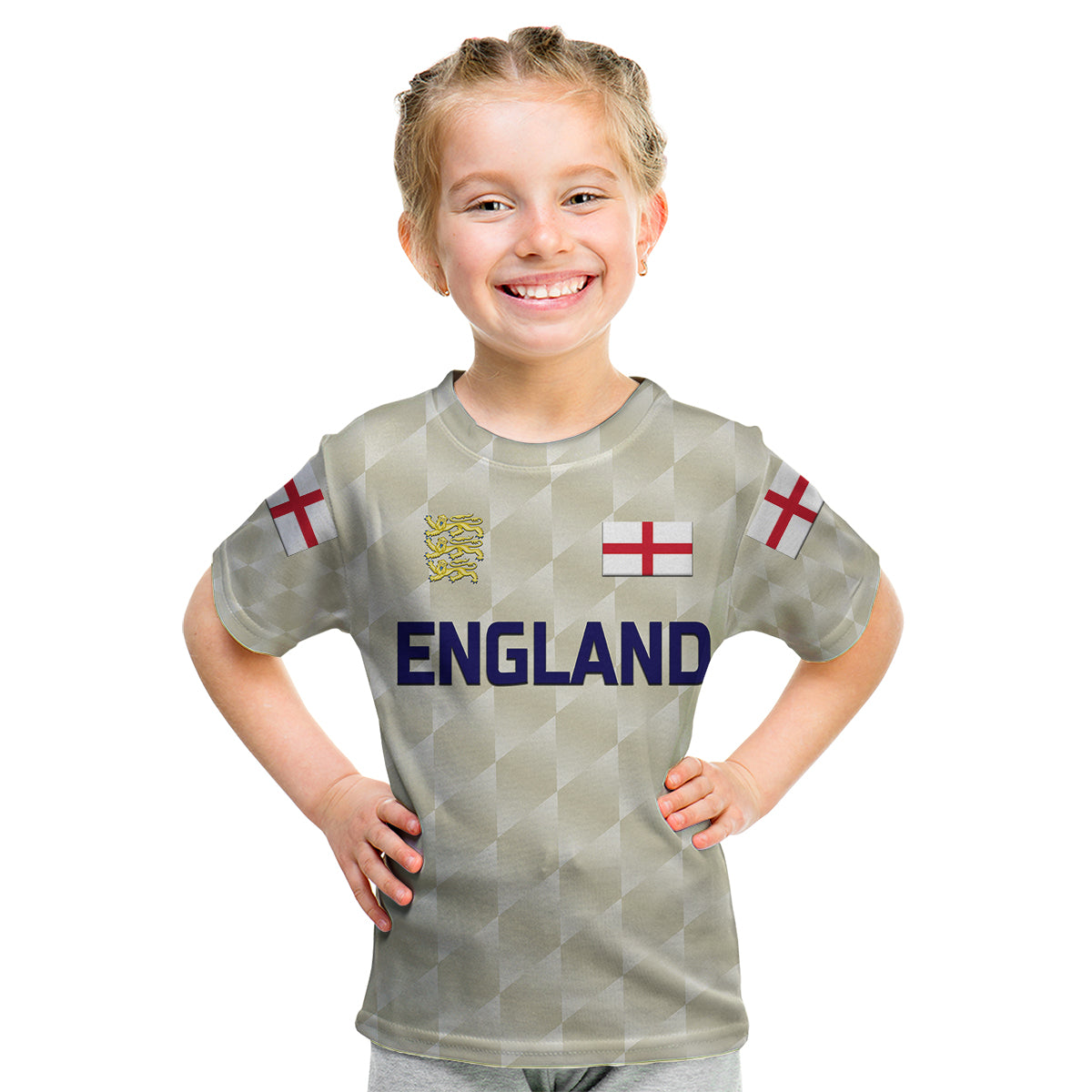 (Custom Personalised) England Cricket Kid T Shirt Unique - Beige - Vibe Hoodie Shop