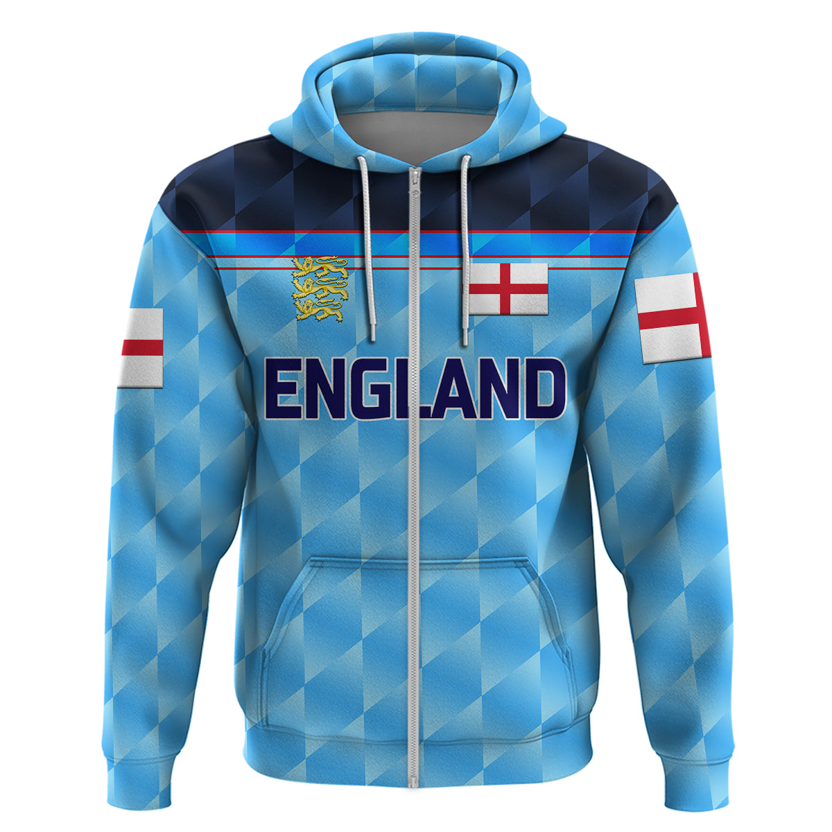 (Custom Personalised) England Cricket Hoodie Unique - Blue LT8 - Vibe Hoodie Shop