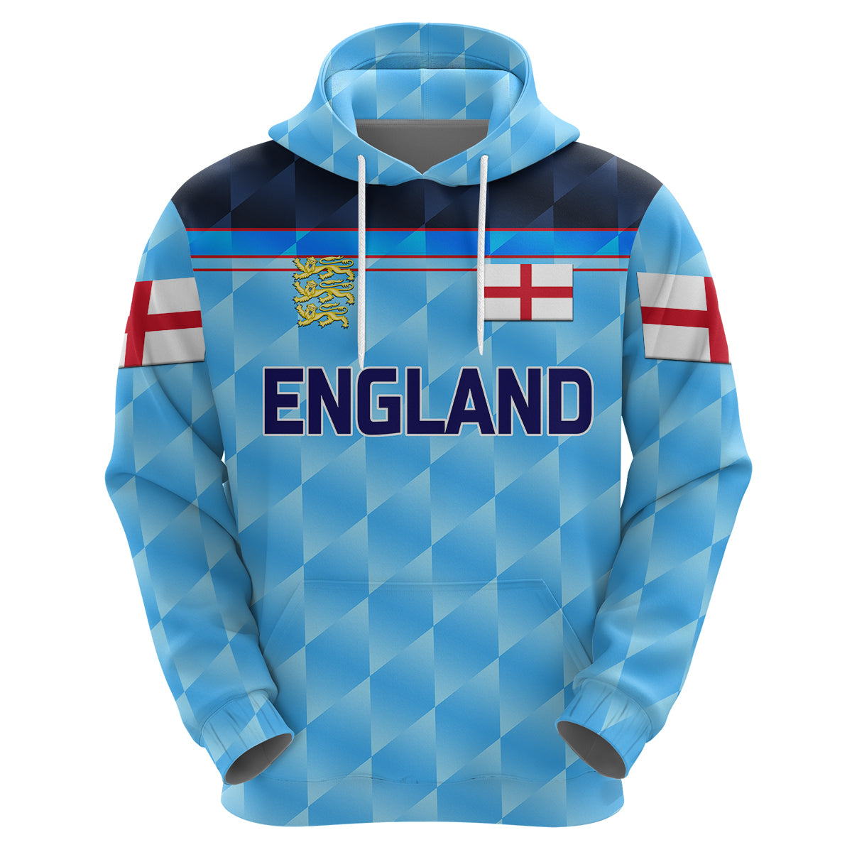 (Custom Personalised) England Cricket Hoodie Unique - Blue LT8 - Vibe Hoodie Shop
