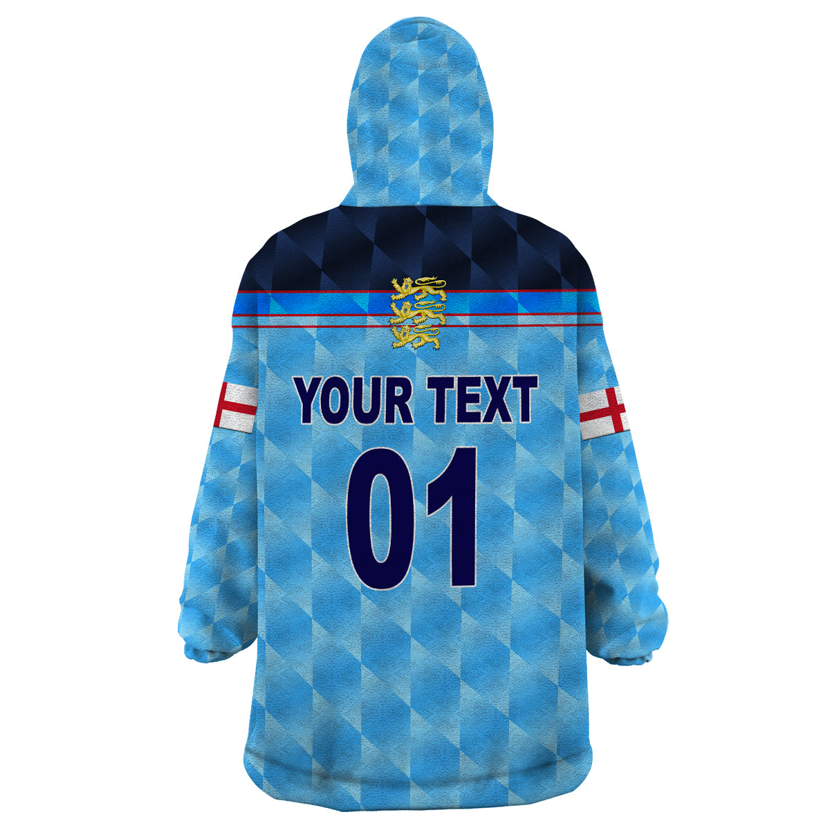 (Custom Personalised) England Cricket Wearable Blanket Hoodie Unique - Blue - Vibe Hoodie Shop