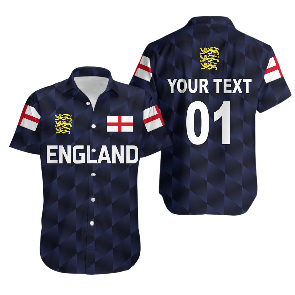 (Custom Personalised) England Cricket Hawaiian Shirt Unique - Navy - Vibe Hoodie Shop