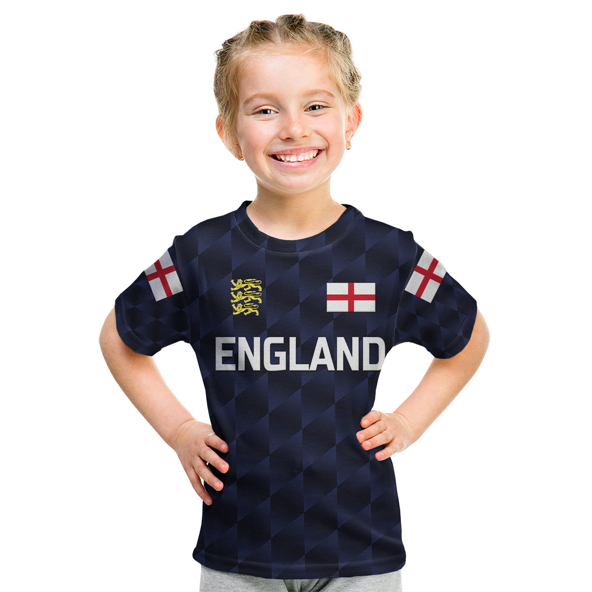 (Custom Personalised) England Cricket Kid T Shirt Unique - Navy - Vibe Hoodie Shop