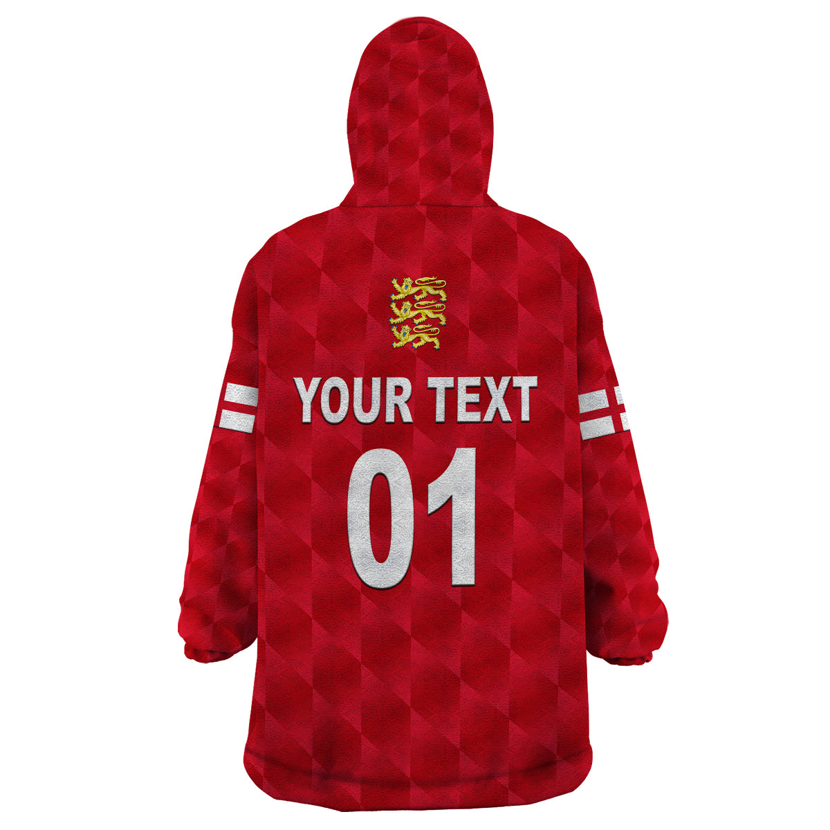 (Custom Personalised) England Cricket Wearable Blanket Hoodie Unique - Red - Vibe Hoodie Shop