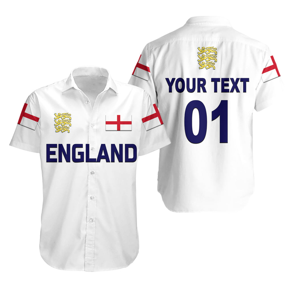 (Custom Personalised) England Cricket Hawaiian Shirt Unique - White - Vibe Hoodie Shop