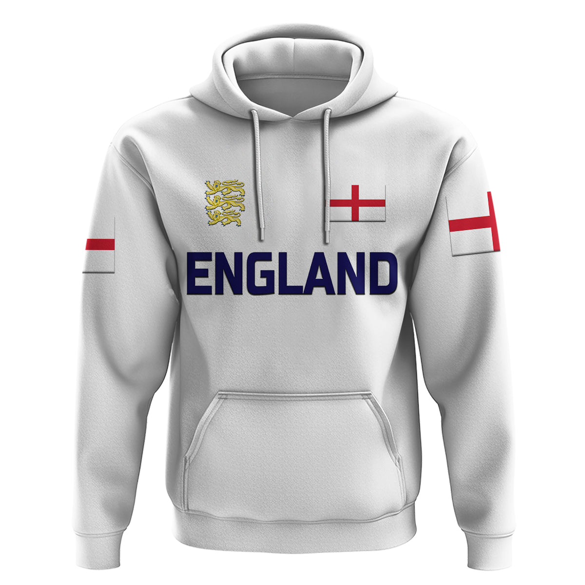 (Custom Personalised) England Cricket Hoodie Unique - White LT8 - Vibe Hoodie Shop