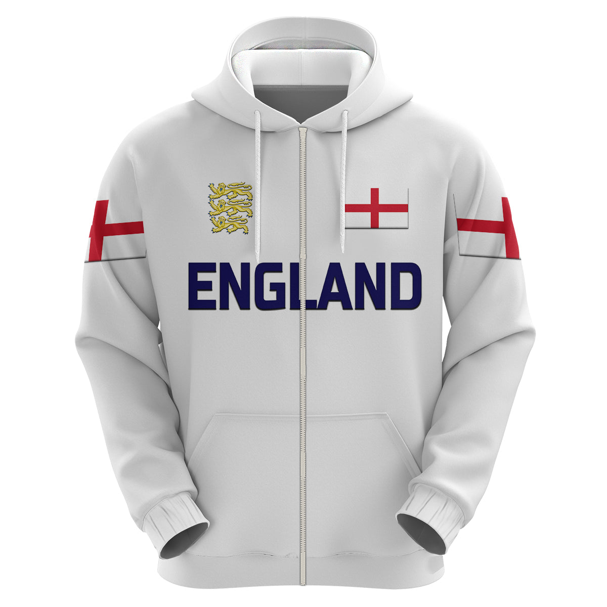 (Custom Personalised) England Cricket Hoodie Unique - White LT8 - Vibe Hoodie Shop