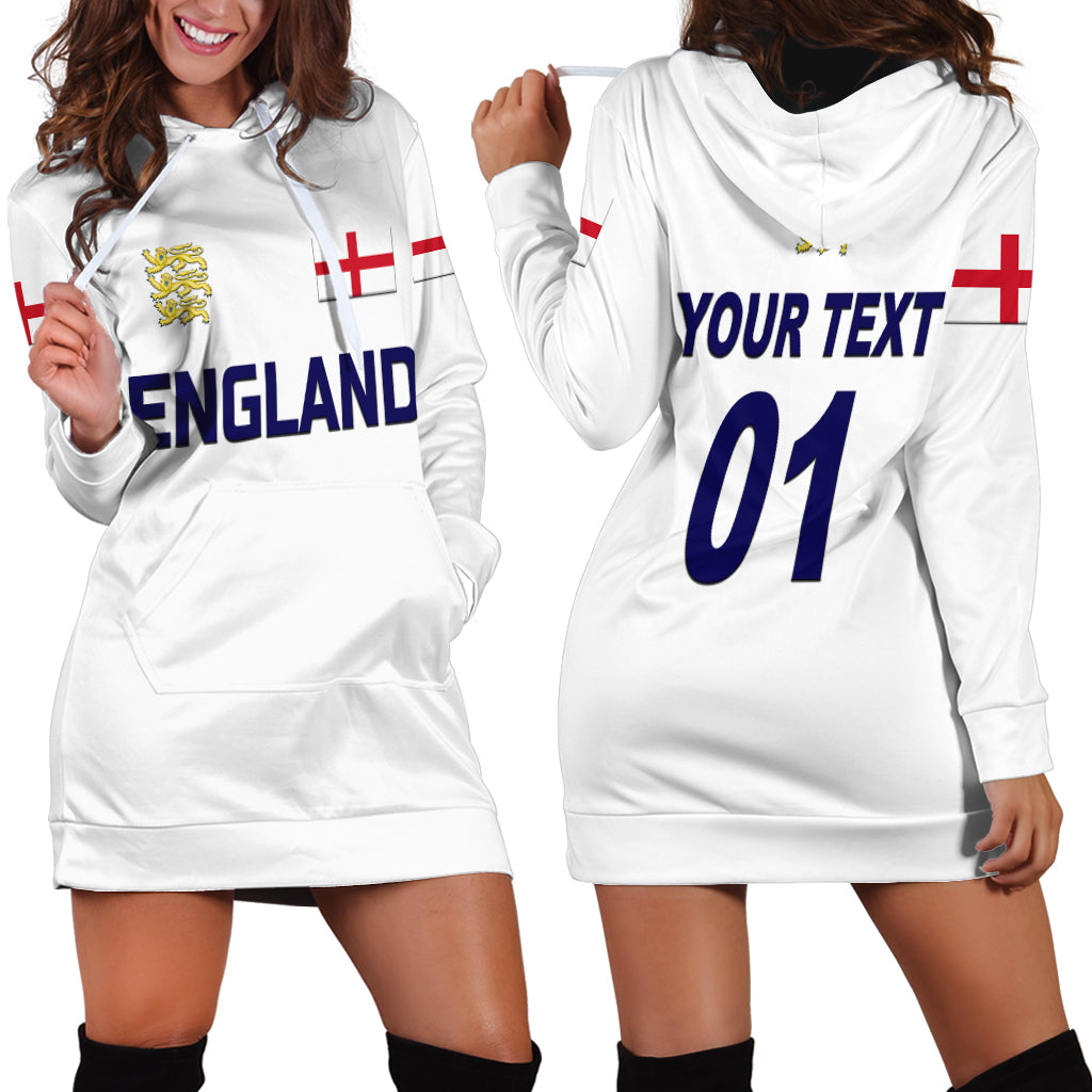 (Custom Personalised) England Cricket Hoodie Dress Unique - White - Vibe Hoodie Shop