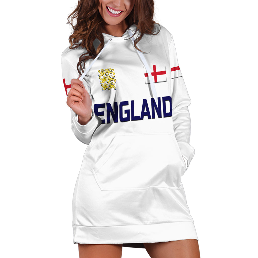 (Custom Personalised) England Cricket Hoodie Dress Unique - White - Vibe Hoodie Shop