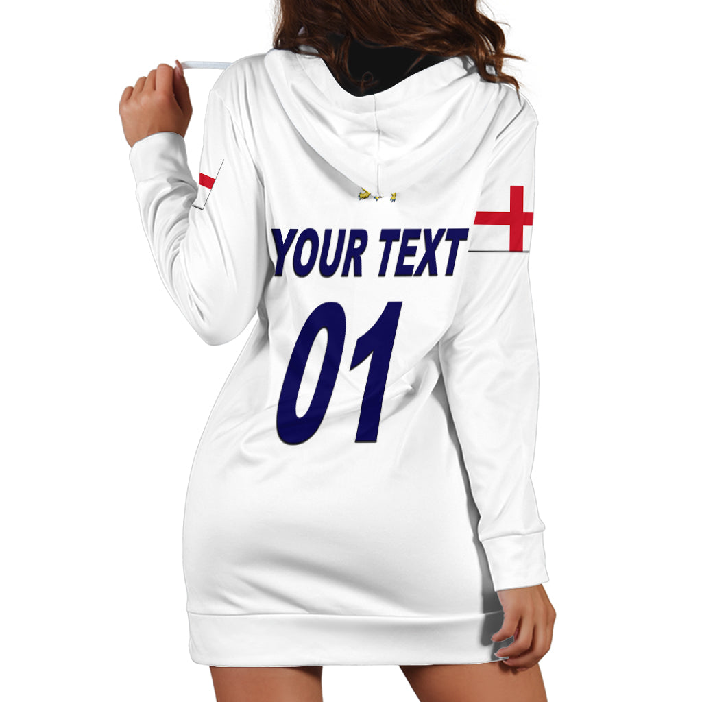 (Custom Personalised) England Cricket Hoodie Dress Unique - White - Vibe Hoodie Shop