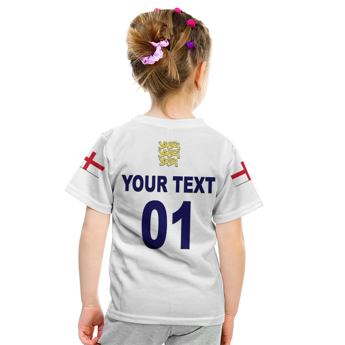 (Custom Personalised) England Cricket Kid T Shirt Unique - White - Vibe Hoodie Shop